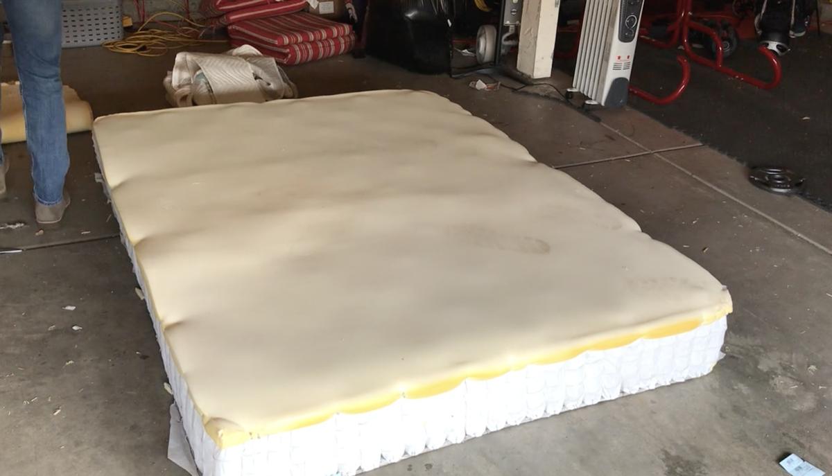 Worn down foam from a failed mattress